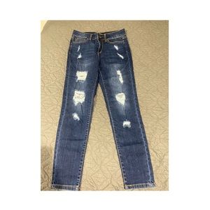 Dark wash high rise jeans